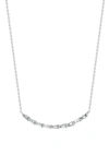 Dana Rebecca Designs Tapered Baguette Curved Diamond Bar Necklace In White Gold