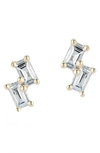 Dana Rebecca Designs Baguette Diamond Stud Earrings In Yellow Gold