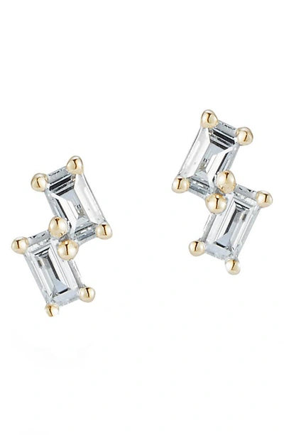 Dana Rebecca Designs Baguette Diamond Stud Earrings In Yellow Gold