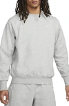 Nike Men's Standard Issue Dri-fit Crew Basketball Top In Dark Grey Heather/pale Ivory
