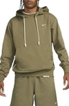 Nike Dri-fit Standard Issue Hoodie Sweatshirt In Medium Olive/ Pale Ivory