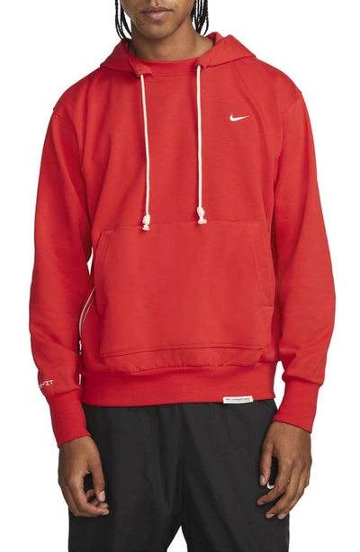 Nike Dri-fit Standard Issue Hoodie Sweatshirt In University Red/ Pale Ivory