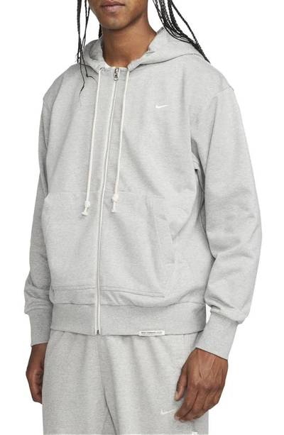 Nike Men's Standard Issue Dri-fit Full-zip Basketball Hoodie In Grey