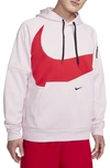 Nike Therma-fit Pullover Hoodie In Pink Foam/ Red/ Black