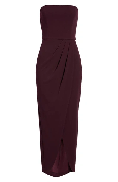 Wayf The Angelique Strapless Tulip Gown In Plum