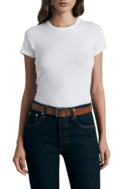 Rag & Bone Luca Slim Short-sleeve Baby Tee In Ice Flow