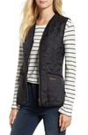 Barbour Betty Fleece Lined Quilted Vest In Black / Black