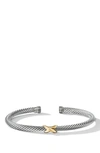 David Yurman 18kt Yellow Gold X Silver Cuff Bracelet In Silver / 18k Yellow Gold