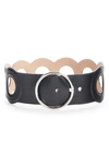 Alaïa Round Leather Belt In Noir