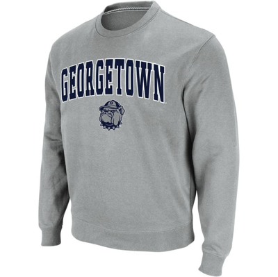 Colosseum Men's  Gray Georgetown Hoyas Arch And Logo Crew Neck Sweatshirt