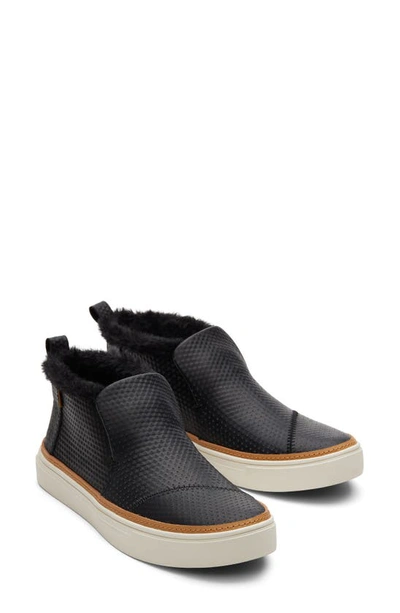 Toms Paxton Womens Leather Slip On High-top Sneakers In Black