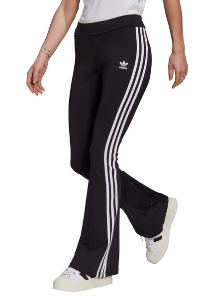 Adidas Originals Plus Adicolor Three Stripe Flared Legging In Black