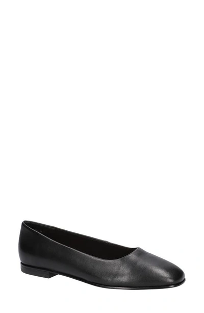 Bella Vita Women's Kimiko Square Toe Flats In Black Leather