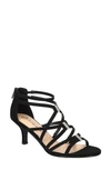 Bella Vita Karlette Womens Open Toe Slip On Strappy Sandals In Black Leather