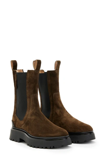 Allsaints Amber Chelsea Boot In Khaki Green