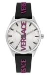 Versace Men's V-vertical Stainless Steel & Silicone Strap Watch In Silver/black