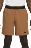 Nike Pro Dri-fit Flex Rep Athletic Shorts In Brown