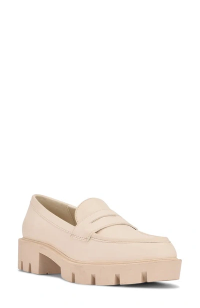 Nine West Maibel Platform Penny Loafer In Cream