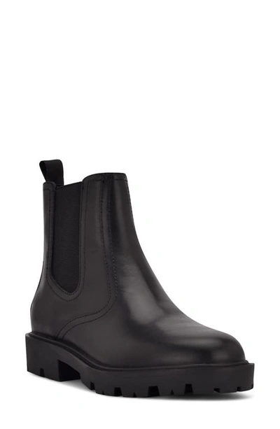 Nine West Yeeps Womens Leather Pull On Chelsea Boots In Black