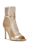 Nine West Imery Rhinestone Fishnet Bootie In Gold