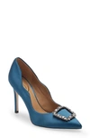 Sam Edelman Women's Harriett Scalloped Satin Embellished Pumps In Peacock Blue