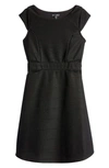 Ava & Yelly Kids' Mesh Insert Skater Dress In Black