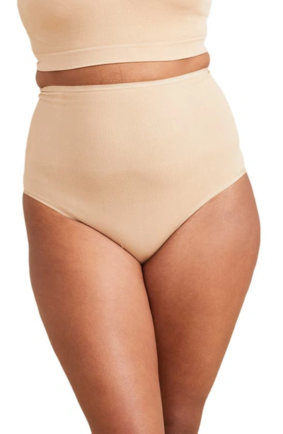 Hatch The Seamless Maternity/postparum Belly Briefs In Sand