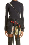 Monse Hook-and-eye Cutout Rib Sweater In Charcoal