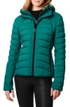 Bernardo Hooded Quilted Water Repellent Jacket In Kelly Green