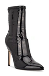Nine West Jody Pointed Toe Bootie In Black Patent