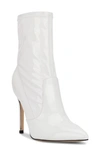 Nine West Jody Pointed Toe Bootie In White Patent
