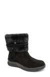 Minnetonka Everett Water Resistant Faux Fur Boot In Black Solid