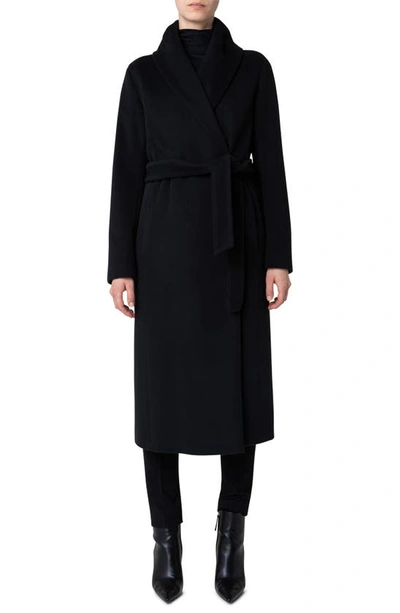 Akris Punto Wool Blend Coat In Black