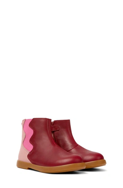 Camper Kids' Duet Ankle Boots In Red/ Pink