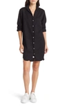 Frank & Eileen Mary Long Sleeve Cotton Shirtdress In Blackout