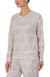 Z Well Crewneck Pajama Top In Oatmeal Print