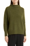 Vince Boiled Cashmere Funnel-neck Pullover In H Bay Leaf