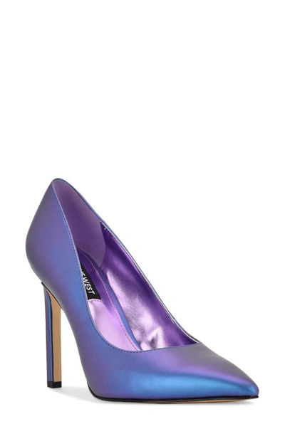 Nine West Women's Tatiana Stiletto Pointy Toe Dress Pumps Women's Shoes In Metallic Purple/multi