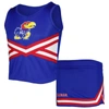 Colosseum Girls Youth  Royal Kansas Jayhawks Carousel Cheerleader Set In Royal