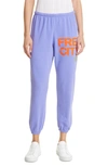 Freecity Large Logo Sweatpants In Purple Juice