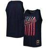 MITCHELL & NESS MITCHELL & NESS NAVY LOS ANGELES DODGERS COOPERSTOWN COLLECTION STARS AND STRIPES TANK TOP