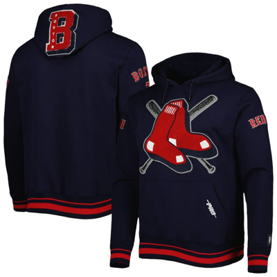 Pro Standard Navy Boston Red Sox Mash Up Logo Pullover Hoodie