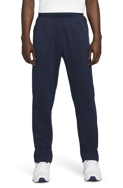 Nike Men's  Therma Therma-fit Open Hem Fitness Pants In Obsidian/obsidian/black