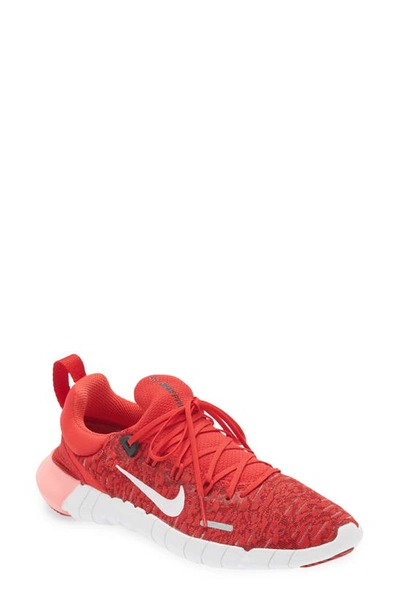 Nike Free Rn 5.0 2021 Running Shoe In University Red/ White