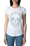 Zadig & Voltaire Embellished Skull Cotton & Modal Skinny T-shirt In White