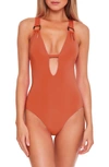 Becca Color Code Plunge One-piece Swimsuit In Ginger