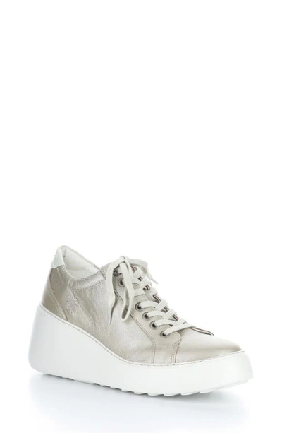 Fly London Dile Wedge Sneaker In Silver