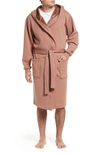 Ugg Leeland Cotton Blend Hooded Robe In Dark Chesnut