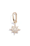 Anzie North Star Pendant Charm In Gold/ Diamond