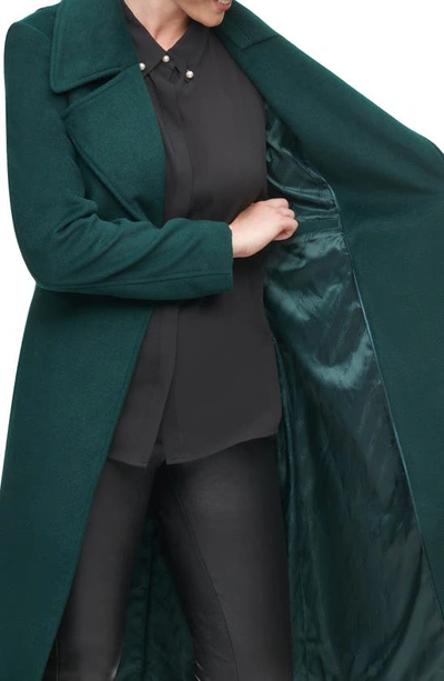 Karl Lagerfeld Wool Blend Wrap Coat In Emerald